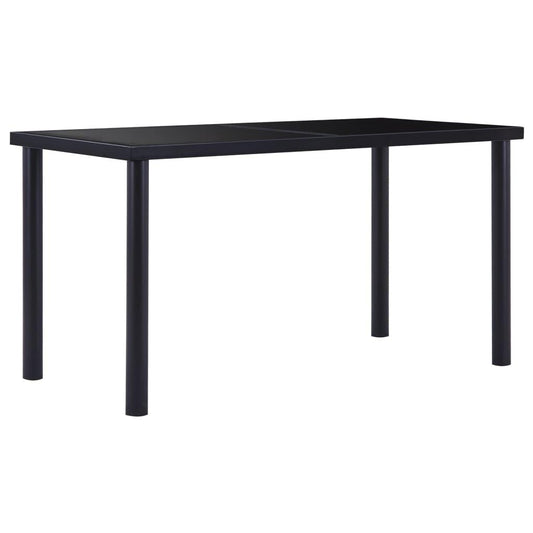Matbord svart 140x70x75 cm härdat glas