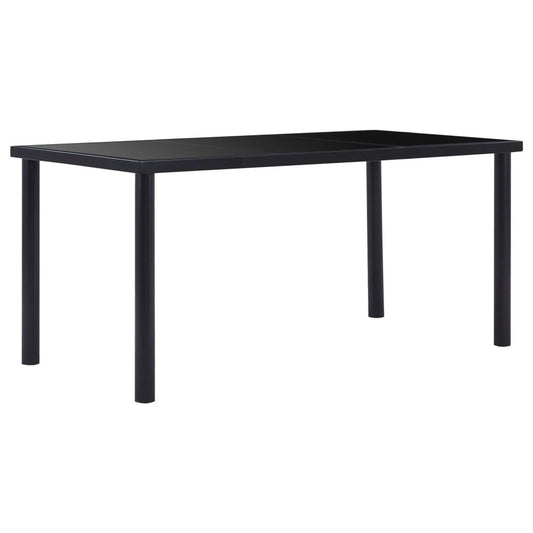 Matbord svart 160x80x75 cm härdat glas - HQ5
