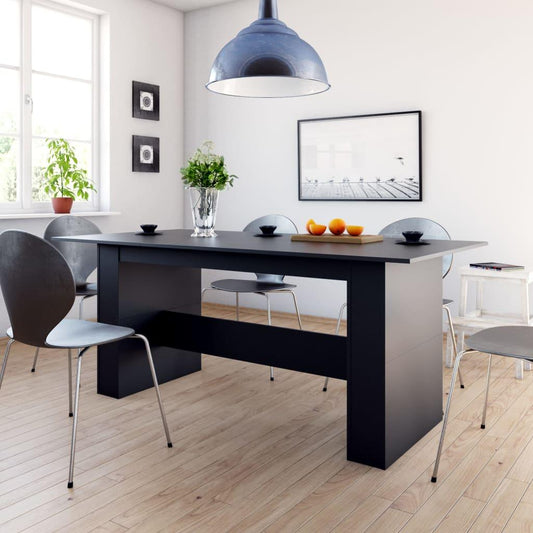 Matbord svart 180x90x76 cm spånskiva