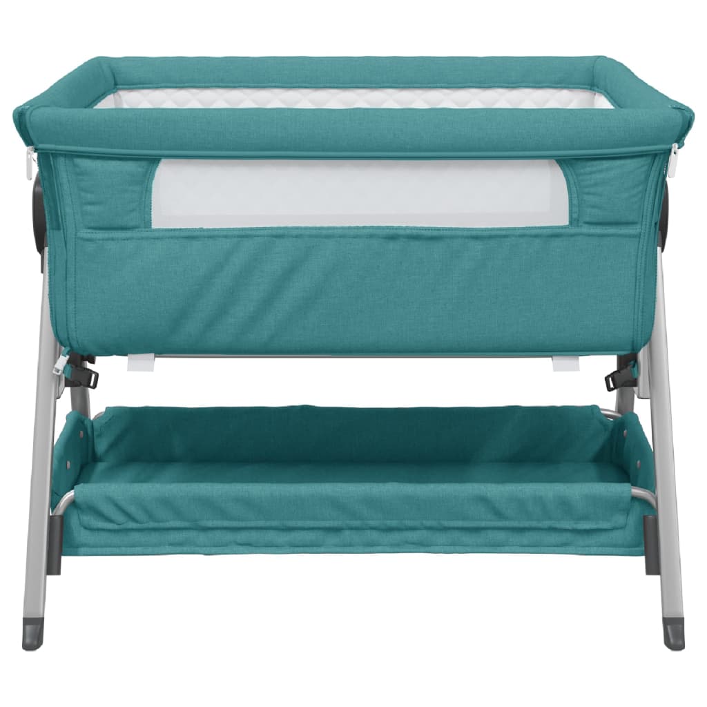 Babysäng med madrass grön linnetyg - HQ5