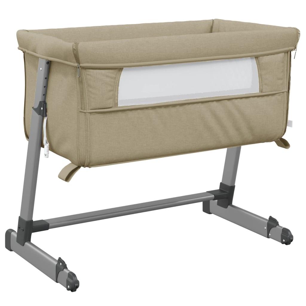 Babysäng med madrass taupe linnetyg - HQ5