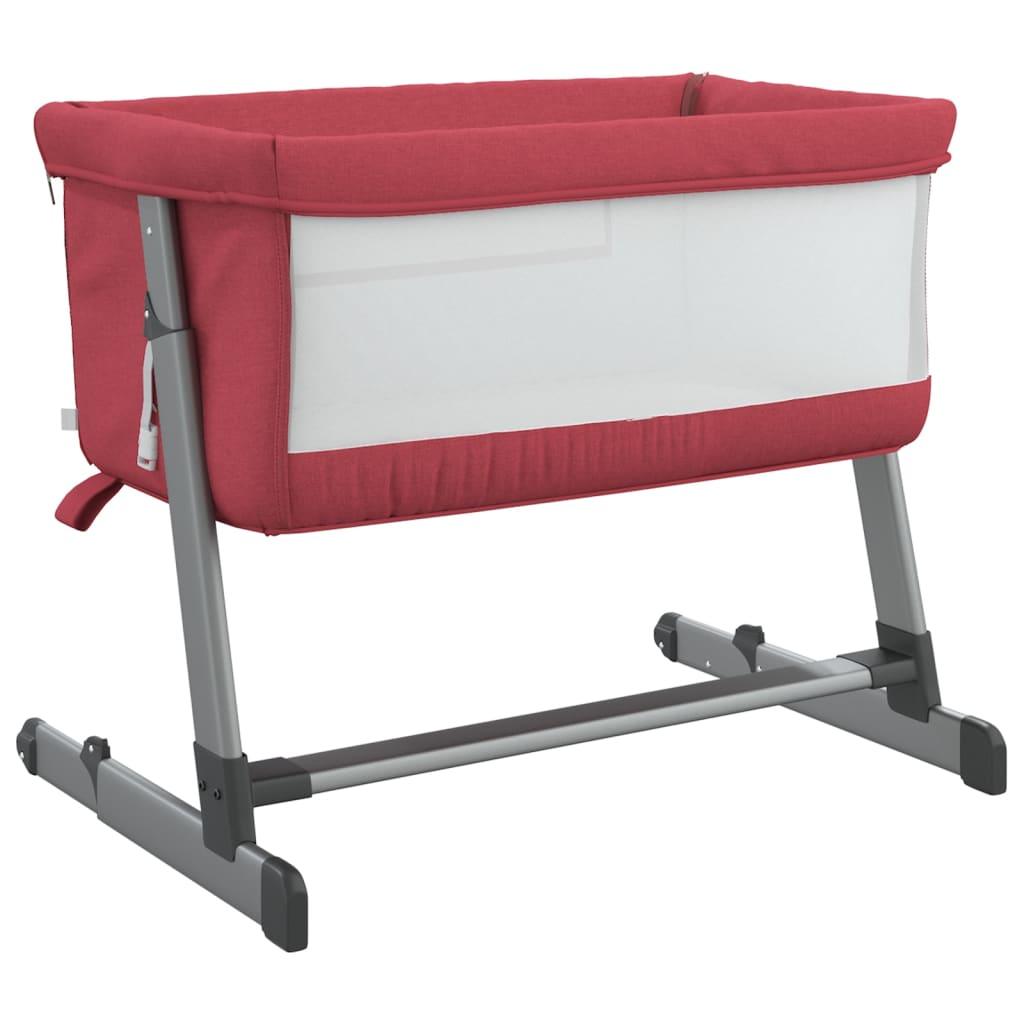Babysäng med madrass röd linnetyg - HQ5
