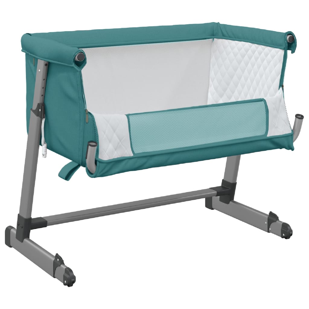 Babysäng med madrass grön linnetyg - HQ5