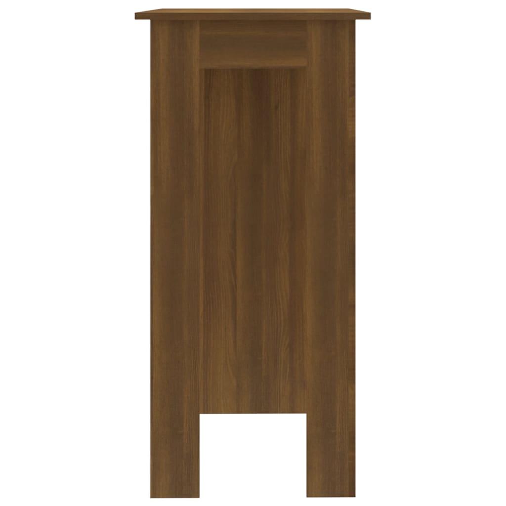 Barbord med hylla brun ek 102x50x103,5 cm konstruerat trä - HQ5
