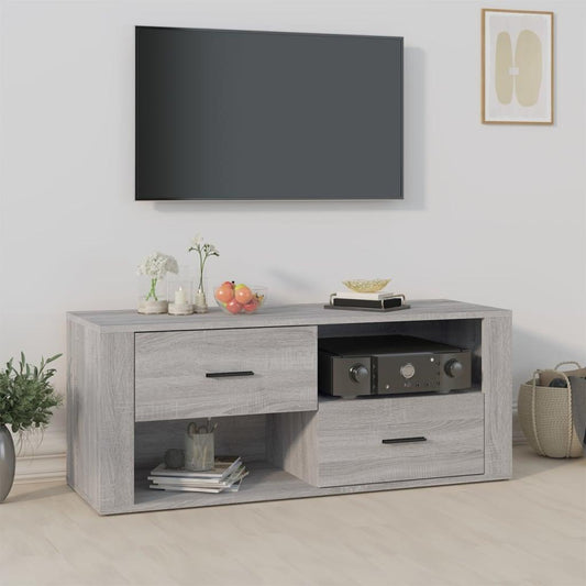 TV-bänk grå sonoma 100x35x40 cm konstruerat trä - HQ5