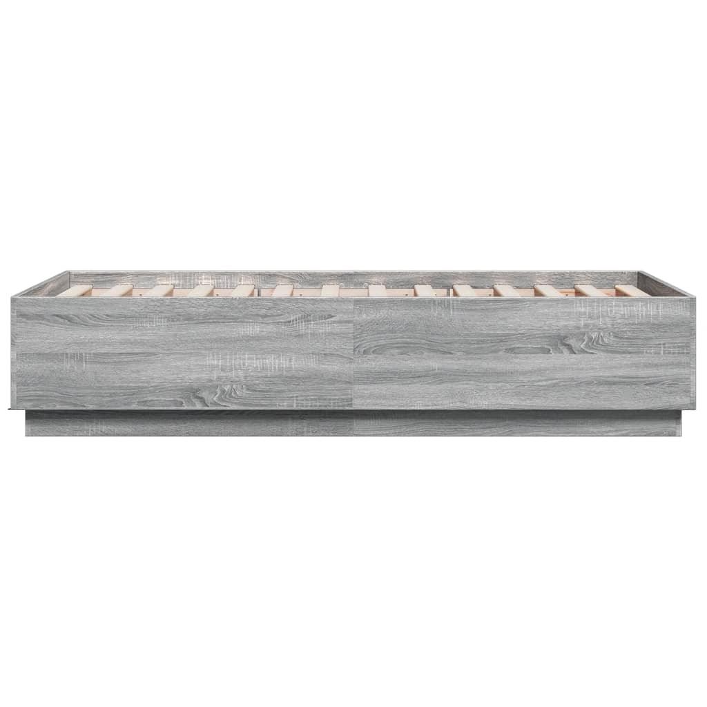 Sängram grå sonoma 90x190 cm konstruerad trä - HQ5