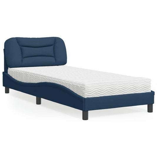 Säng med madrass blå 80x200 cm tyg