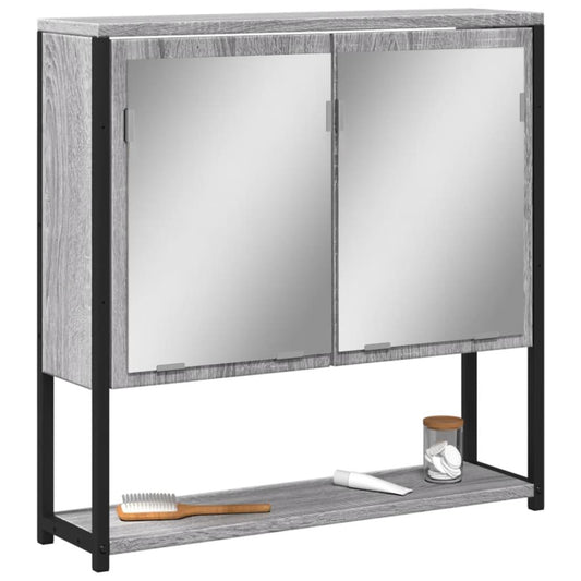 Spegelskåp för badrum Grå Sonoma 60x16x60 cm konstruerat trä - HQ5