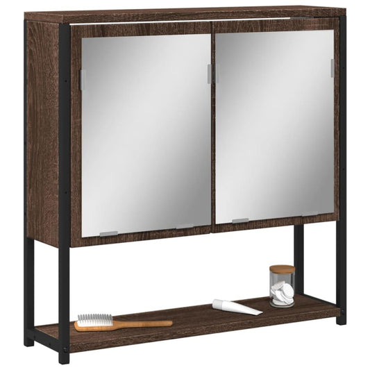 Spegelskåp för badrum Brun ek 60x16x60 cm konstruerat trä - HQ5