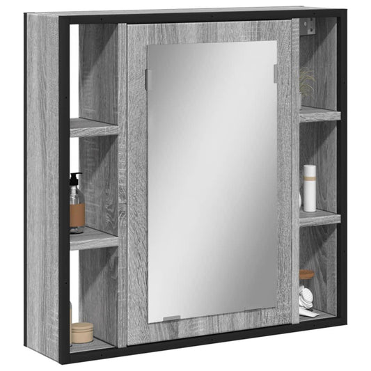 Spegelskåp för badrum Grå Sonoma 60x16x60 cm konstruerat trä - HQ5