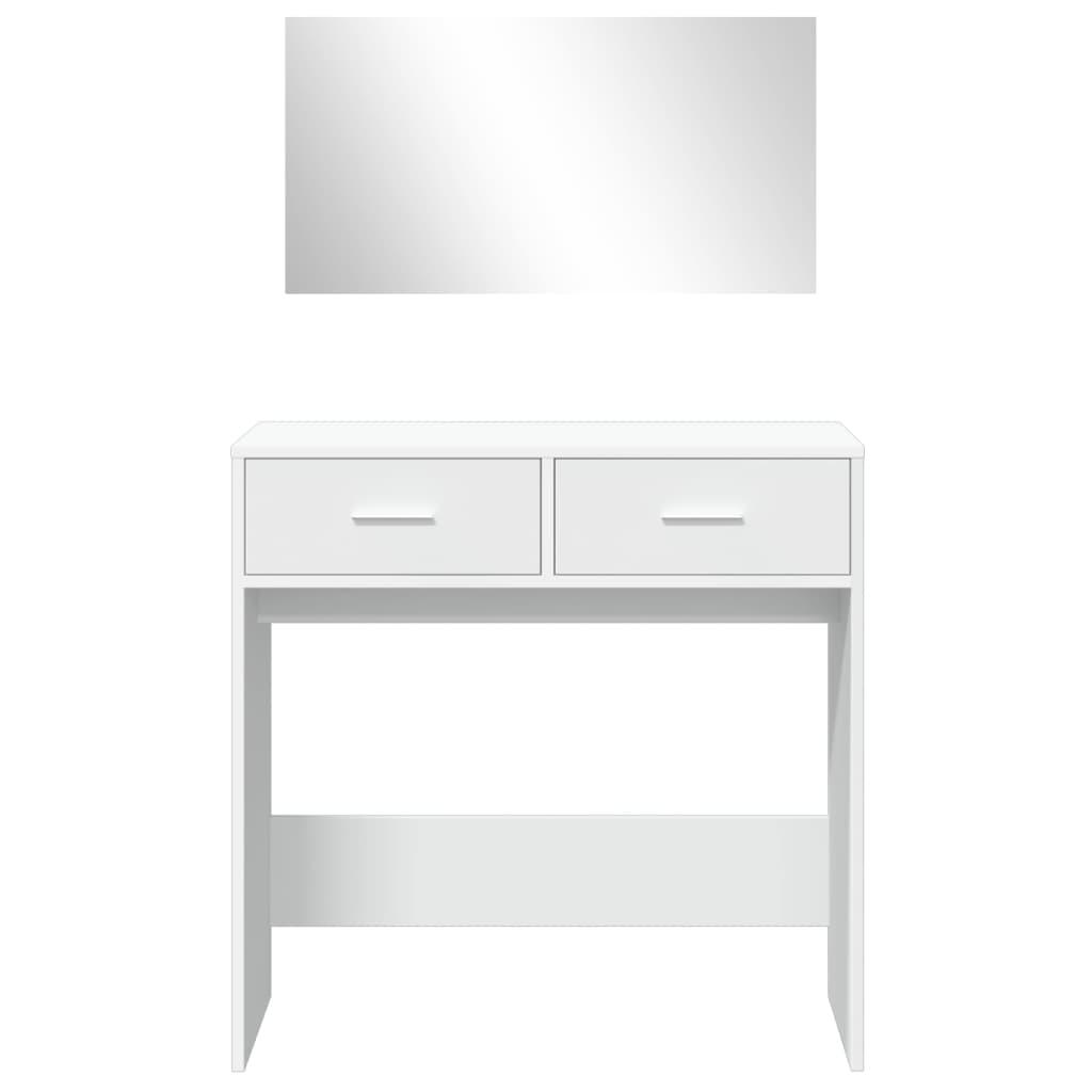 Sminkbord med spegel vit 80x39x80 cm - HQ5