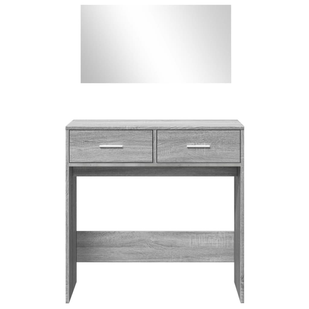 Sminkbord med spegel grå sonoma 80x39x80 cm - HQ5