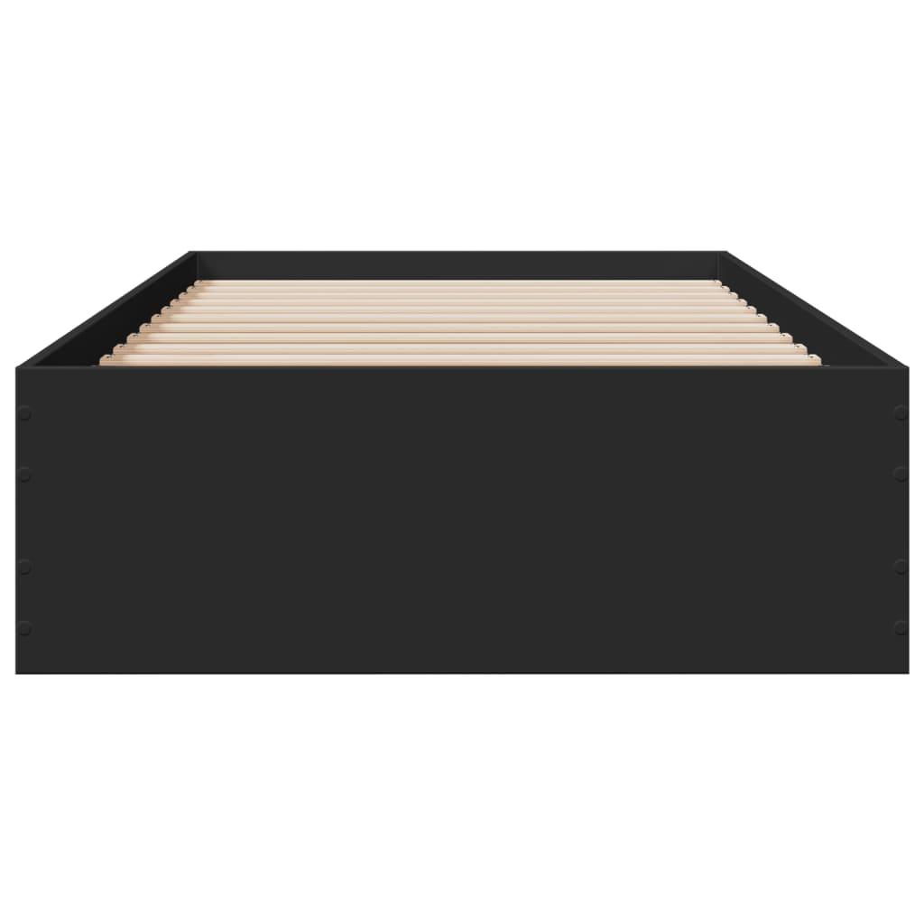 Sängram med lådor svart 100x200 cm konstruerat trä