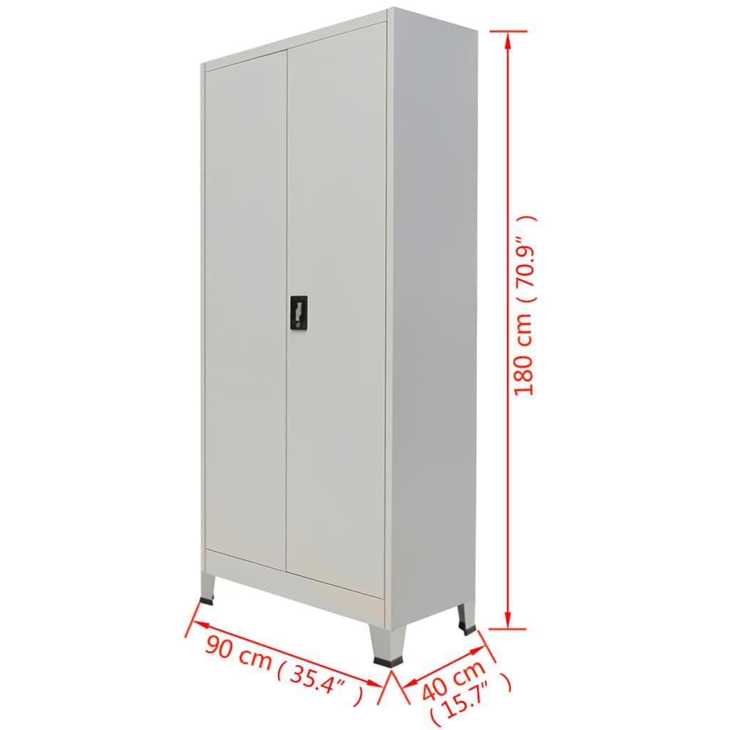 Dokumentskåp med 2 dörrar stål 90x40x180 cm grå - HQ5