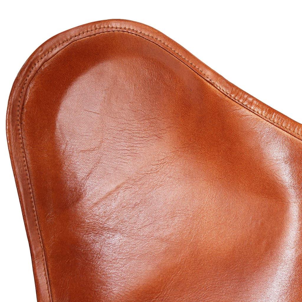 Fladdermusfåtölj brun äkta läder - HQ5