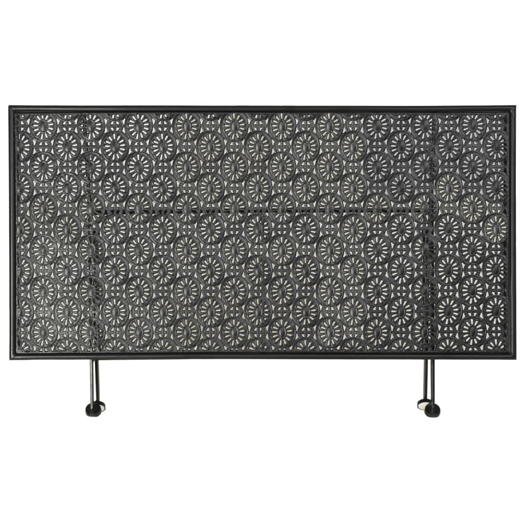 Hopfällbart soffbord vintage stil metall 100x50x45 cm svart - HQ5