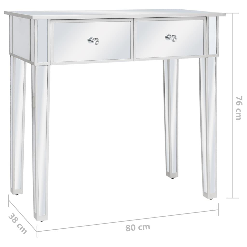 Sminkbord med pall spegellådor MDF och glas - HQ5