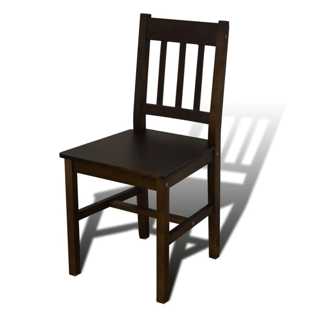 Matbord trä med 4 stolar brun - HQ5