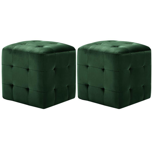 Sängbord 2 st grön 30x30x30 cm sammetstyg - HQ5