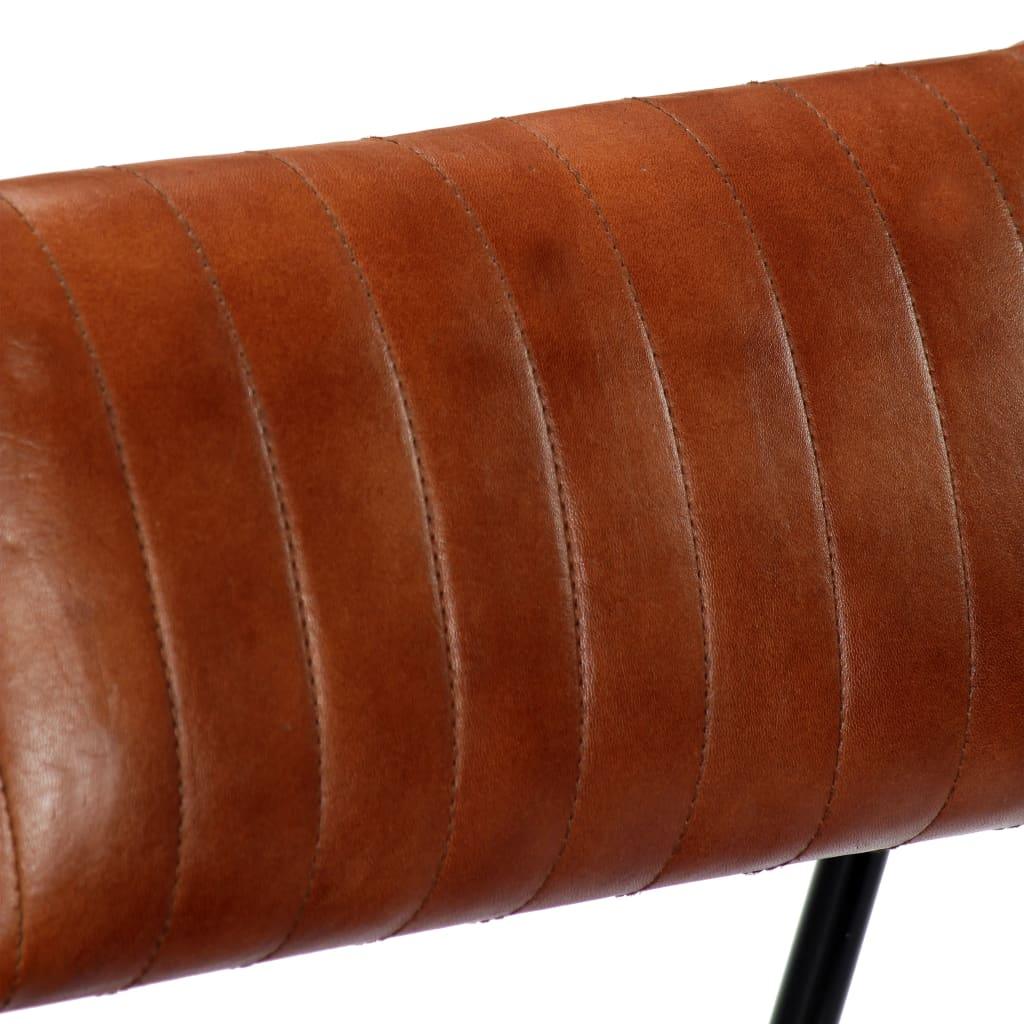 Gungfåtölj brun äkta läder - HQ5
