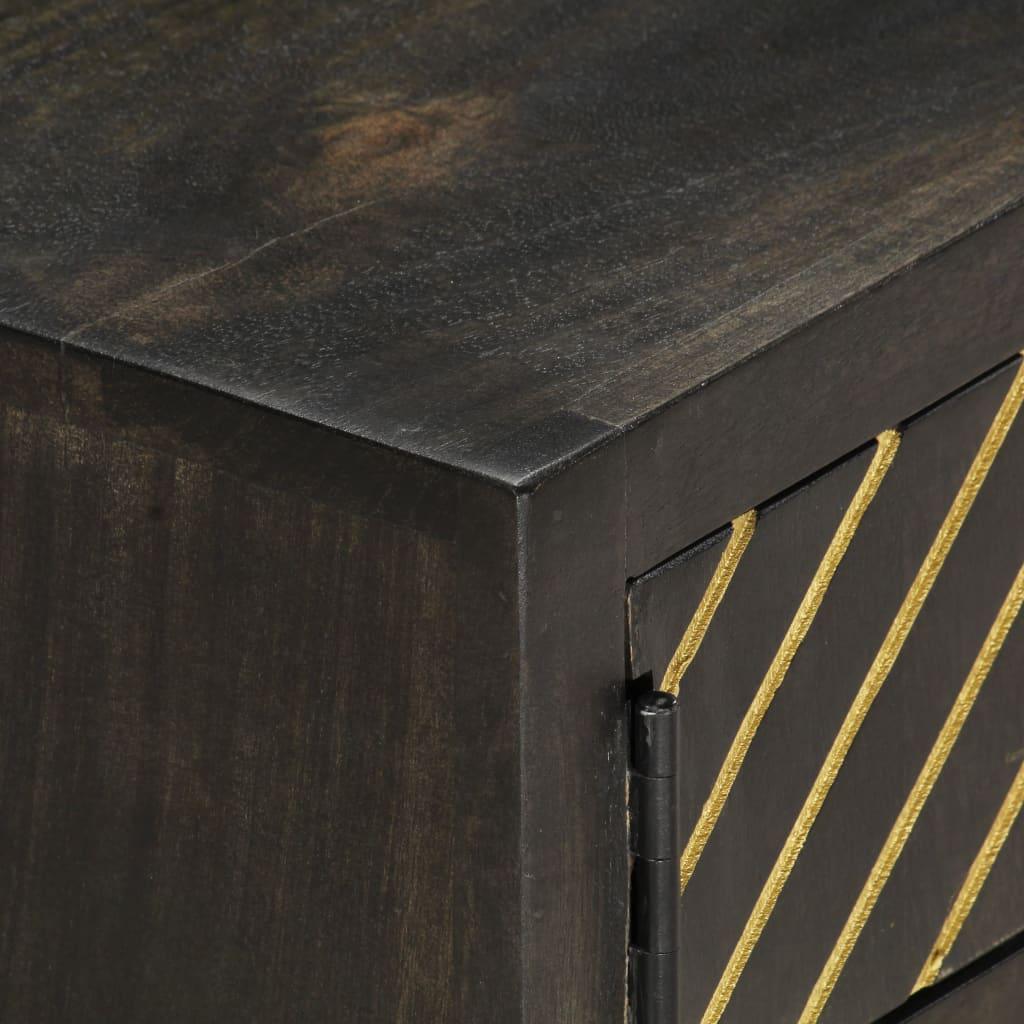 Soffbord svart och guld 90x50x35 cm massivt mangoträ - HQ5