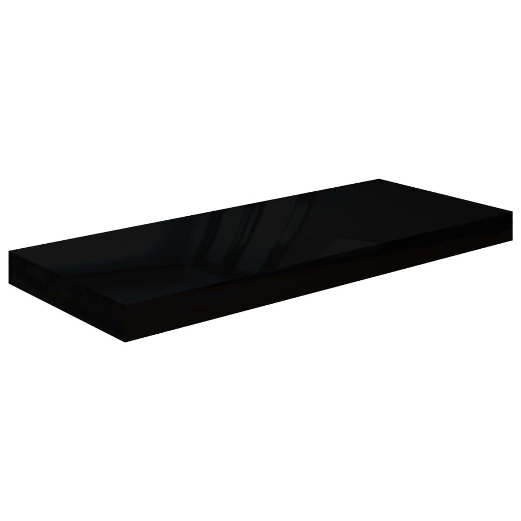 Svävande vägghylla svart högglans 60x23,5x3,8 cm MDF - HQ5