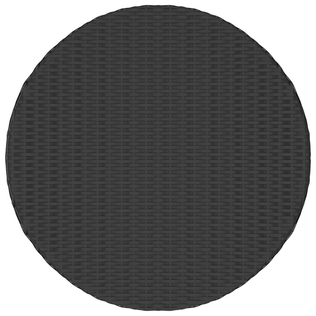 Trädgårdsbord svart 70x70x73 cm konstrotting - HQ5