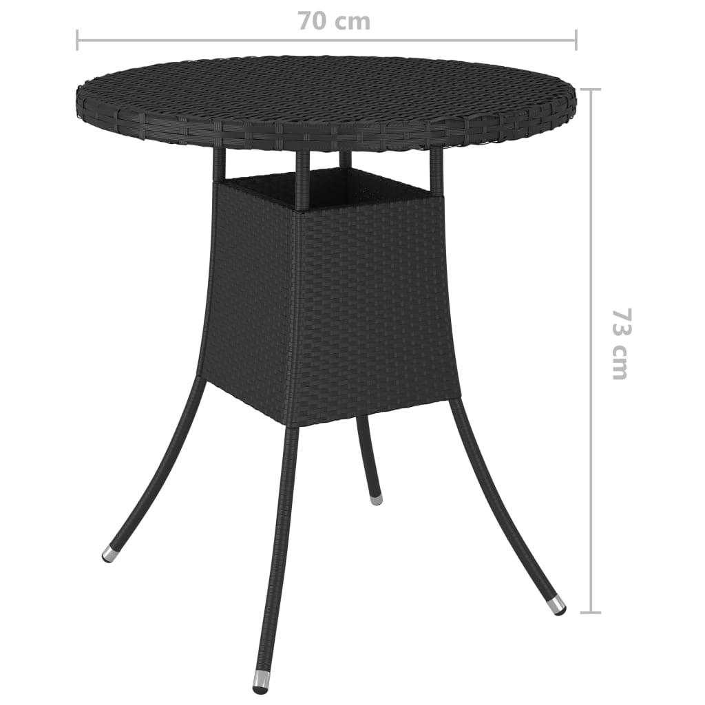 Trädgårdsbord svart 70x70x73 cm konstrotting - HQ5