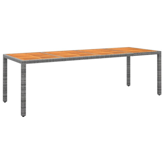 Trädgårdsbord grå 250x100x75 cm konstrotting & akaciaträ - HQ5
