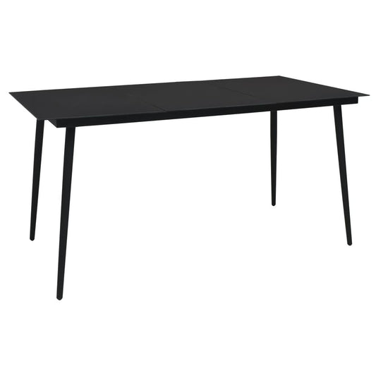 Trädgårdsbord svart 150x80x74 cm stål och glas - HQ5
