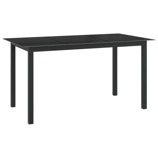 Trädgårdsbord svart 150x90x74 cm aluminium och glas - HQ5