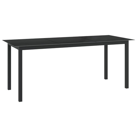Trädgårdsbord svart 190x90x74 cm aluminium och glas - HQ5