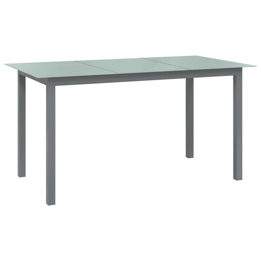Trädgårdsbord ljusgrå150x90x74 cm aluminium och glas - HQ5