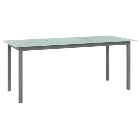 Trädgårdsbord ljusgrå 190x90x74 cm aluminium och glas - HQ5