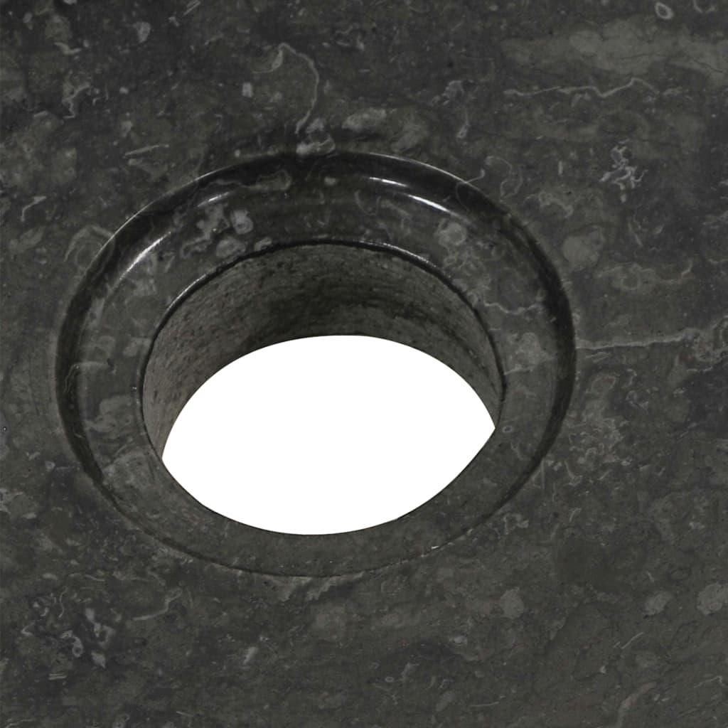 Badrumsunderskåp massiv teak med handfat marmor svart - HQ5