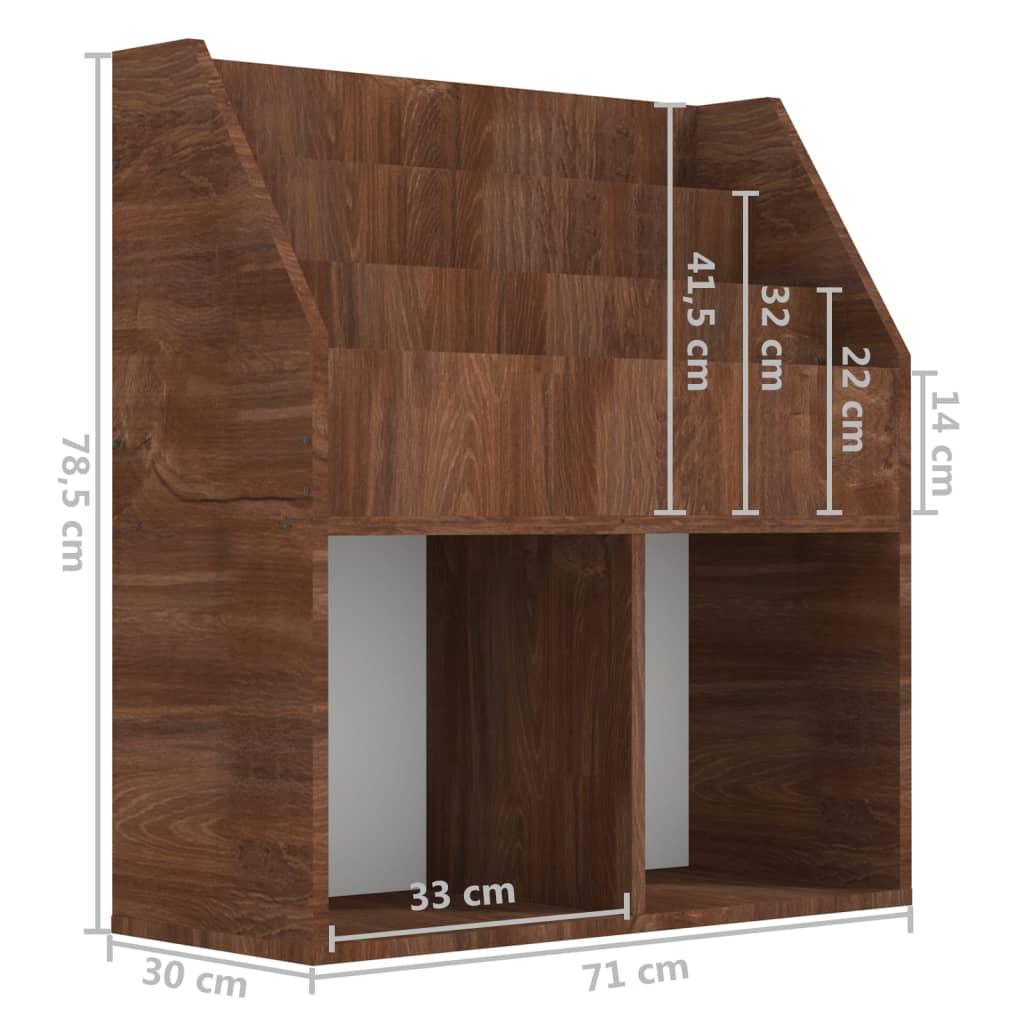 Tidningsställ för barn brun ek 71x30x78,5 cm konstruerat trä - HQ5