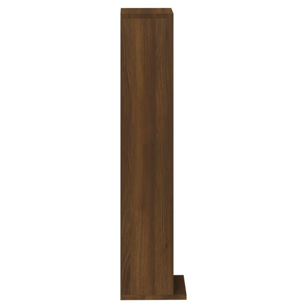 CD-hylla brun ek 21x20x88 cm konstruerat trä - HQ5