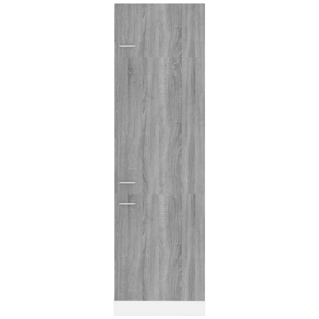 Skåp för kylskåp grå sonoma 60x57x207 cm konstruerat trä - HQ5