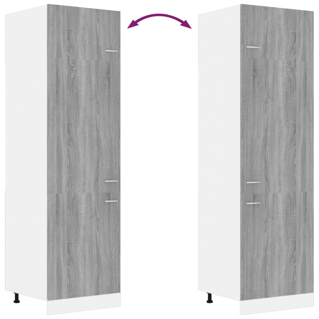 Skåp för kylskåp grå sonoma 60x57x207 cm konstruerat trä - HQ5