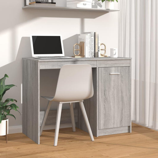 Skrivbord grå sonoma 100x50x76 cm konstruerat trä - HQ5