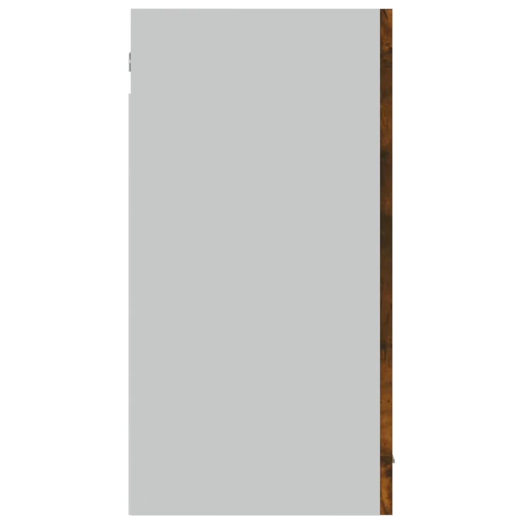 Väggskåp glas rökfärgad ek 80x31x60 cm konstruerat trä - HQ5