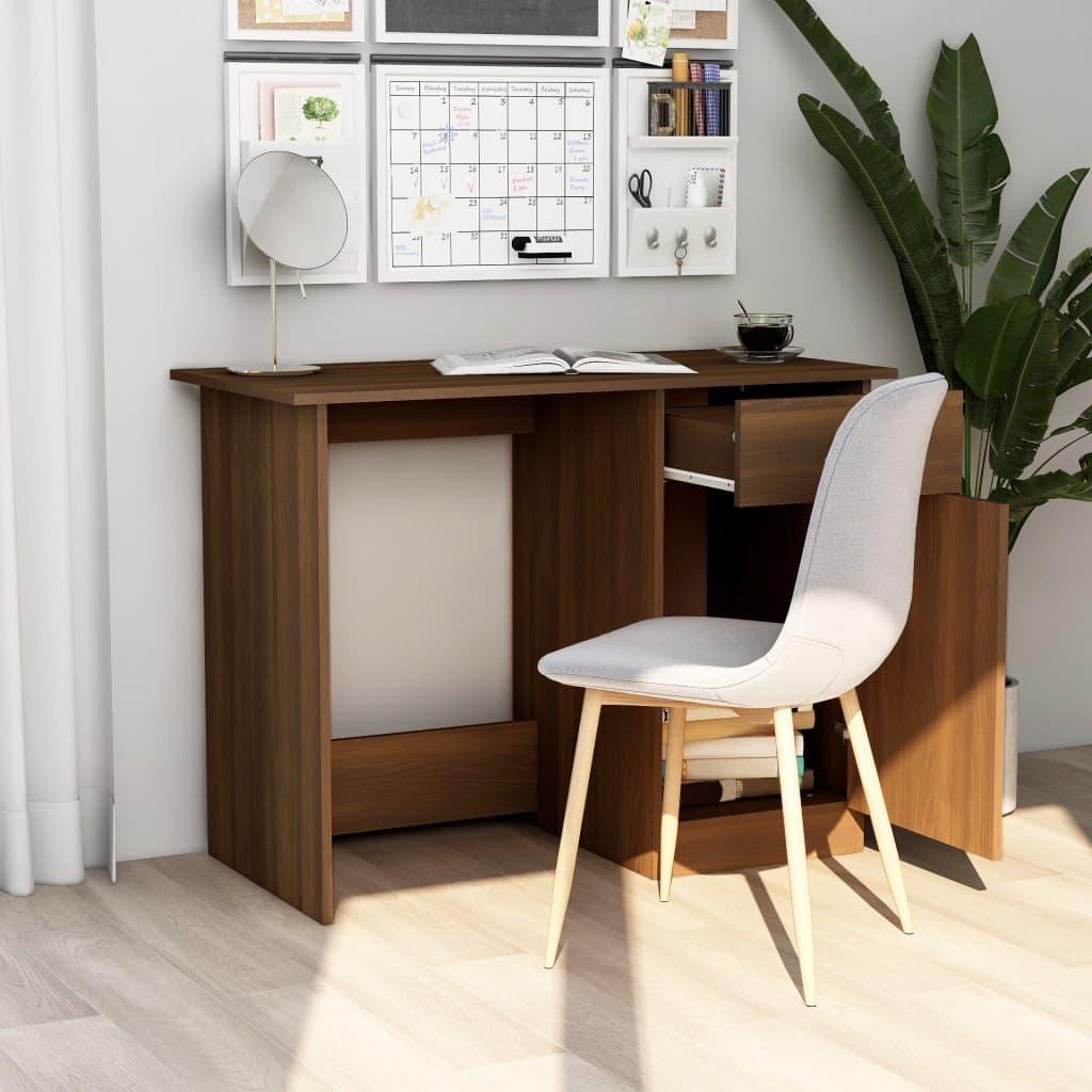 Skrivbord brun ek 100x50x76 cm konstruerat trä - HQ5