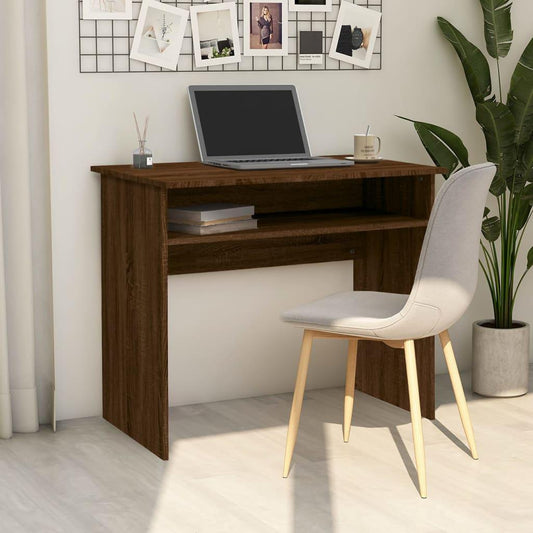 Skrivbord brun ek 90x50x74 cm konstruerat trä - HQ5