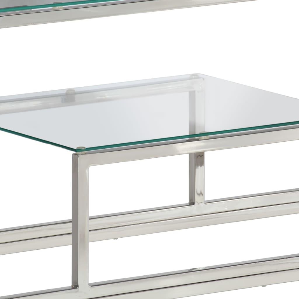 Konsolbord silver rostfritt stål och härdat glas - HQ5