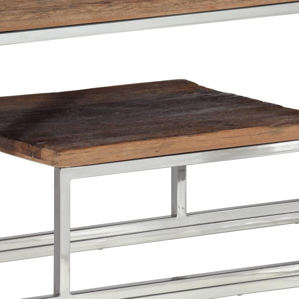Konsolbord silver rostfritt stål och massivt trä - HQ5