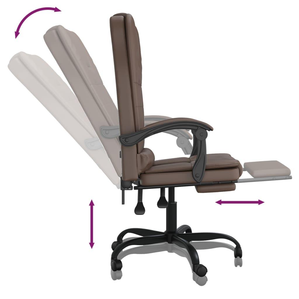 Kontorsstol med massage brun konstläder - HQ5