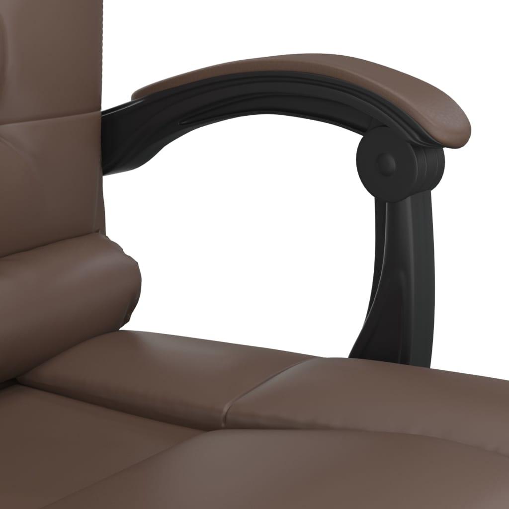 Kontorsstol med massage brun konstläder - HQ5