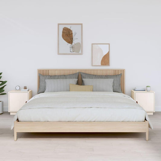 Sängbord 2 st vit 40x34x45 cm massivt furuträ - HQ5