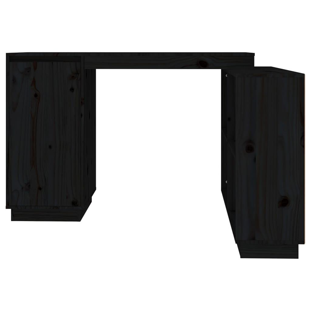Skrivbord svart 110x50x75 cm massiv furu - HQ5