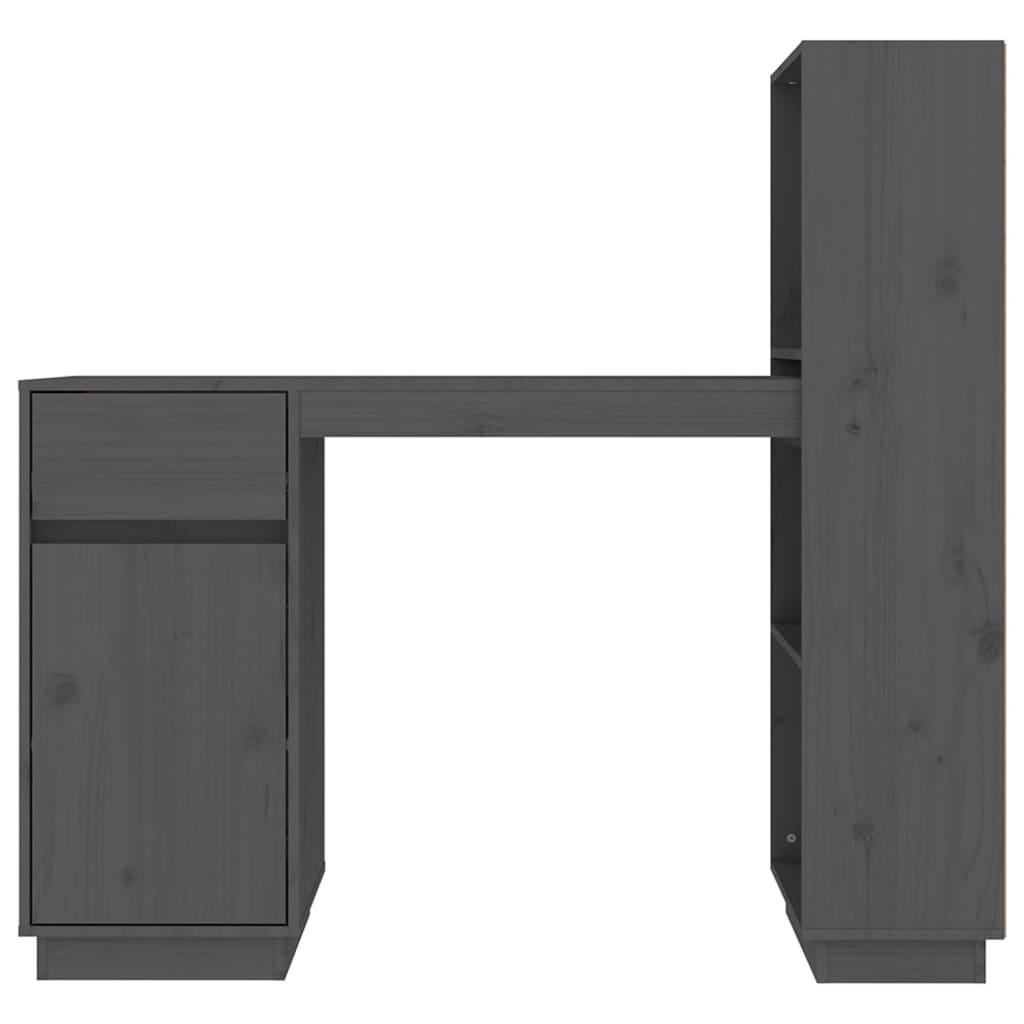 Skrivbord grå 110x53x117 cm massiv furu - HQ5